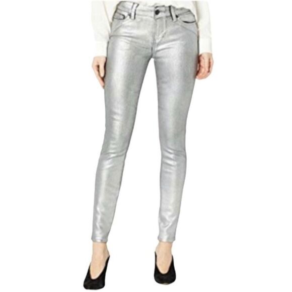 PAIGE Verdugo Ankle Silver Galaxy Metallic Jeans size 26 - Picture 3 of 16